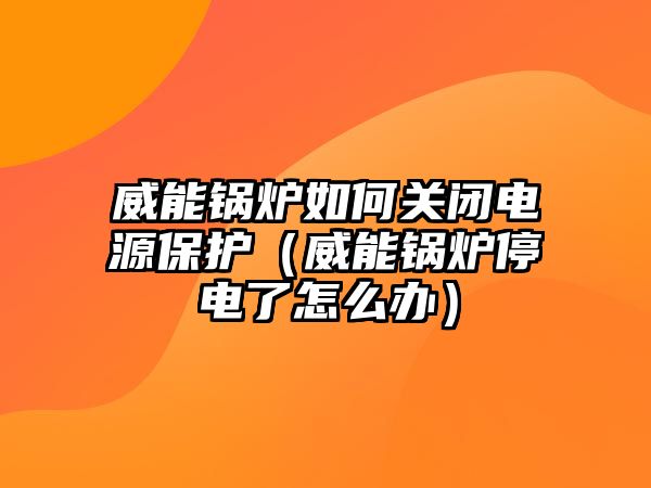 威能鍋爐如何關閉電源保護（威能鍋爐停電了怎么辦）