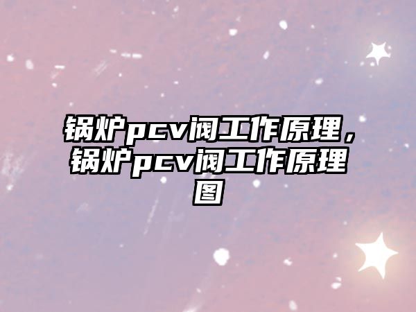 鍋爐pcv閥工作原理，鍋爐pcv閥工作原理圖