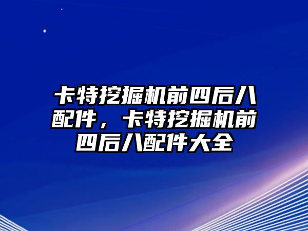 卡特挖掘機前四后八配件，卡特挖掘機前四后八配件大全