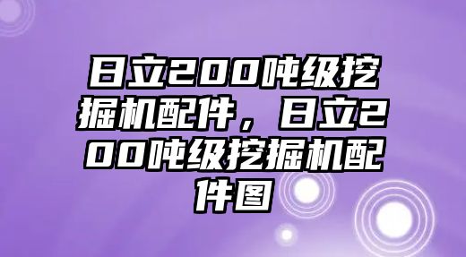 日立200噸級挖掘機配件，日立200噸級挖掘機配件圖