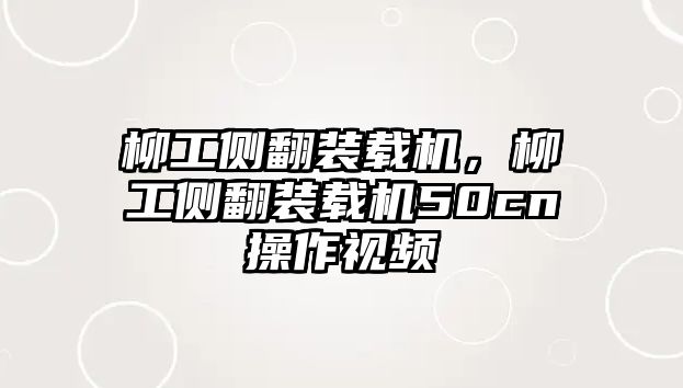 柳工側翻裝載機，柳工側翻裝載機50cn操作視頻