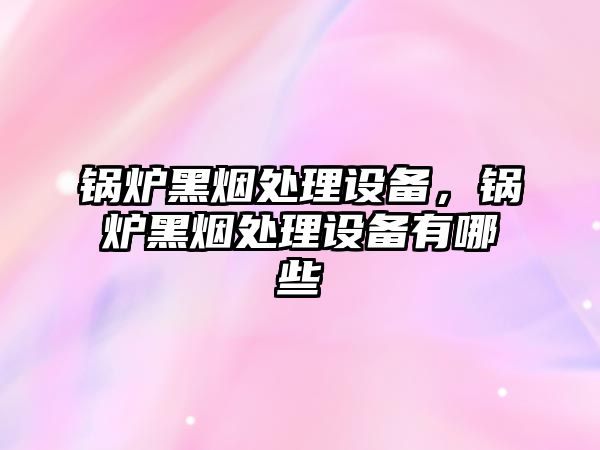 鍋爐黑煙處理設備，鍋爐黑煙處理設備有哪些