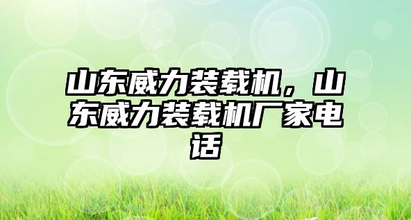 山東威力裝載機，山東威力裝載機廠家電話