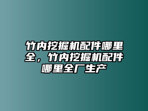 竹內(nèi)挖掘機配件哪里全，竹內(nèi)挖掘機配件哪里全廠生產(chǎn)