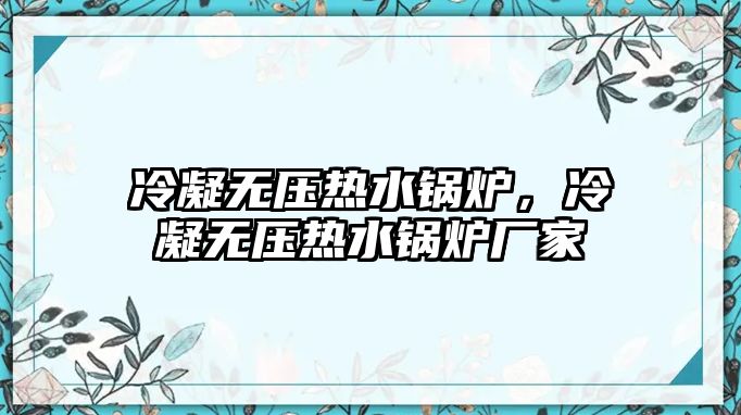 冷凝無壓熱水鍋爐，冷凝無壓熱水鍋爐廠家