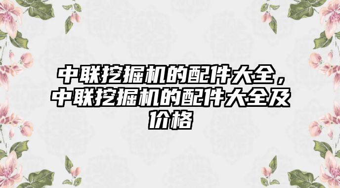 中聯(lián)挖掘機(jī)的配件大全，中聯(lián)挖掘機(jī)的配件大全及價(jià)格