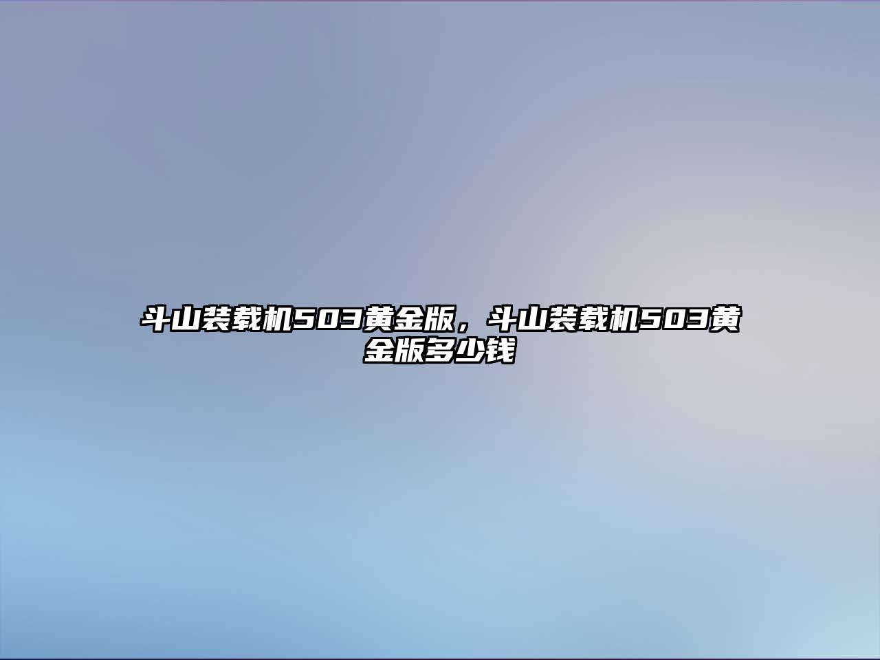 斗山裝載機503黃金版，斗山裝載機503黃金版多少錢