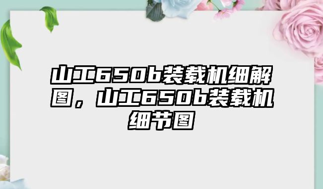 山工650b裝載機細解圖，山工650b裝載機細節圖