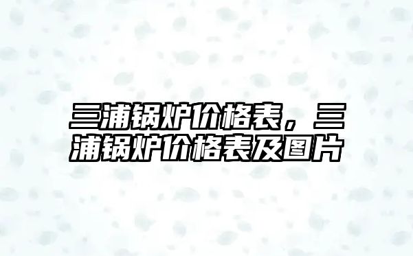 三浦鍋爐價格表，三浦鍋爐價格表及圖片