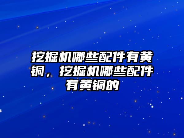 挖掘機哪些配件有黃銅，挖掘機哪些配件有黃銅的