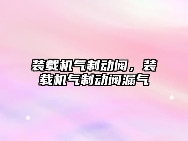 裝載機氣制動閥，裝載機氣制動閥漏氣