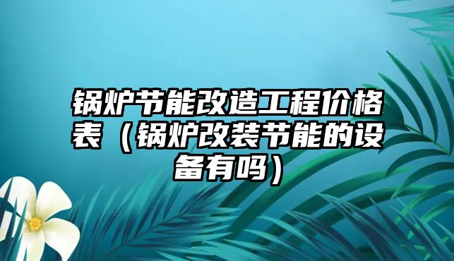 鍋爐節能改造工程價格表（鍋爐改裝節能的設備有嗎）