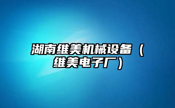 湖南維美機械設備（維美電子廠）