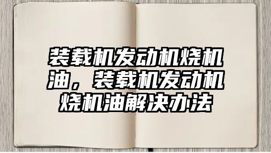 裝載機發動機燒機油，裝載機發動機燒機油解決辦法