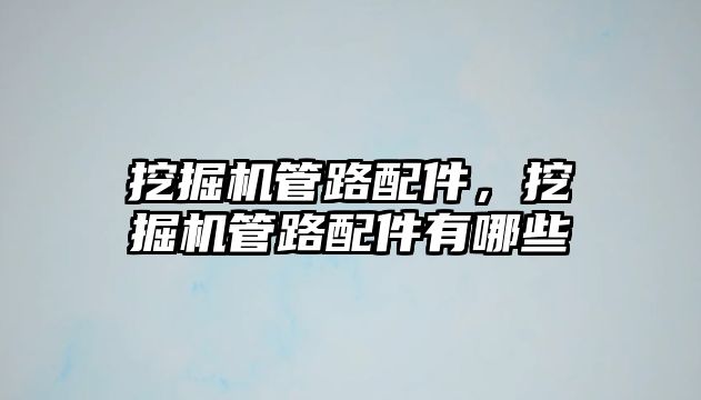 挖掘機管路配件，挖掘機管路配件有哪些