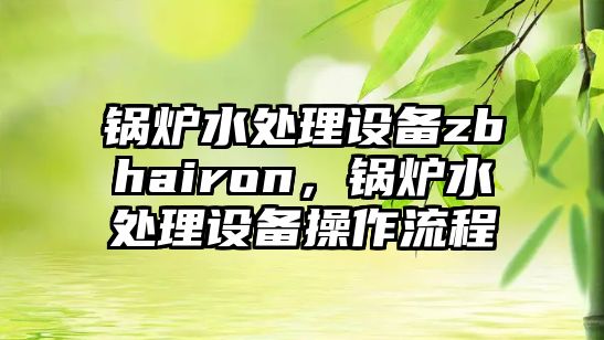 鍋爐水處理設備zbhairon，鍋爐水處理設備操作流程