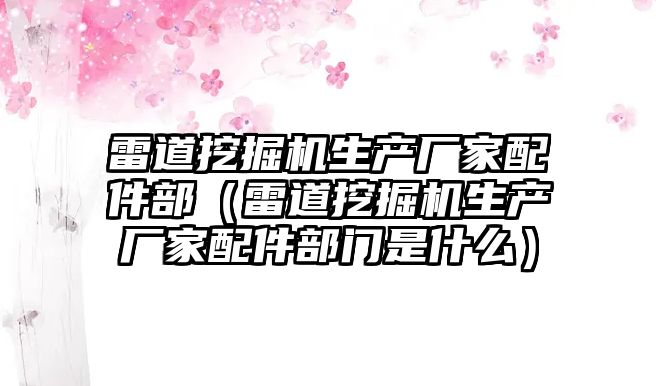 雷道挖掘機生產廠家配件部（雷道挖掘機生產廠家配件部門是什么）