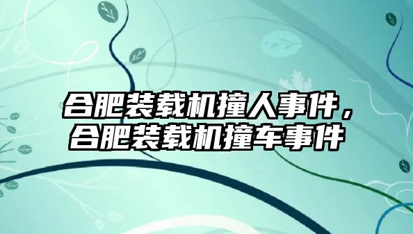 合肥裝載機撞人事件，合肥裝載機撞車事件