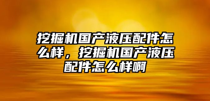 挖掘機國產液壓配件怎么樣，挖掘機國產液壓配件怎么樣啊