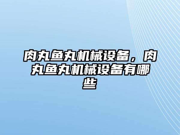 肉丸魚丸機(jī)械設(shè)備，肉丸魚丸機(jī)械設(shè)備有哪些