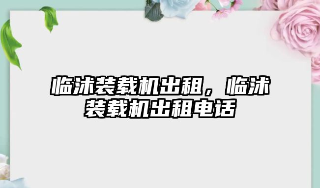 臨沭裝載機出租，臨沭裝載機出租電話