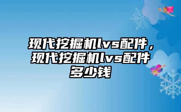 現代挖掘機lvs配件，現代挖掘機lvs配件多少錢