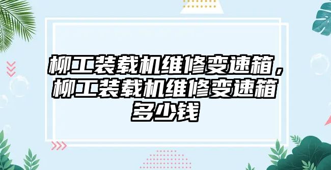 柳工裝載機維修變速箱，柳工裝載機維修變速箱多少錢