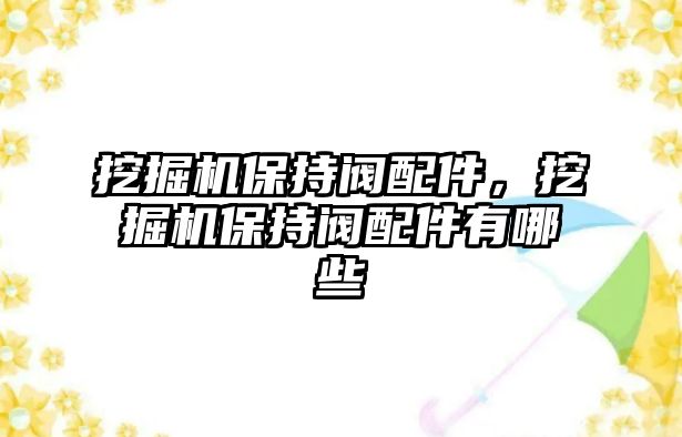 挖掘機保持閥配件，挖掘機保持閥配件有哪些