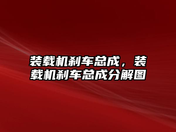 裝載機剎車總成，裝載機剎車總成分解圖