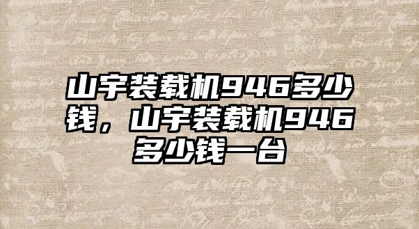 山宇裝載機946多少錢，山宇裝載機946多少錢一臺