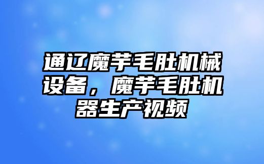 通遼魔芋毛肚機(jī)械設(shè)備，魔芋毛肚機(jī)器生產(chǎn)視頻