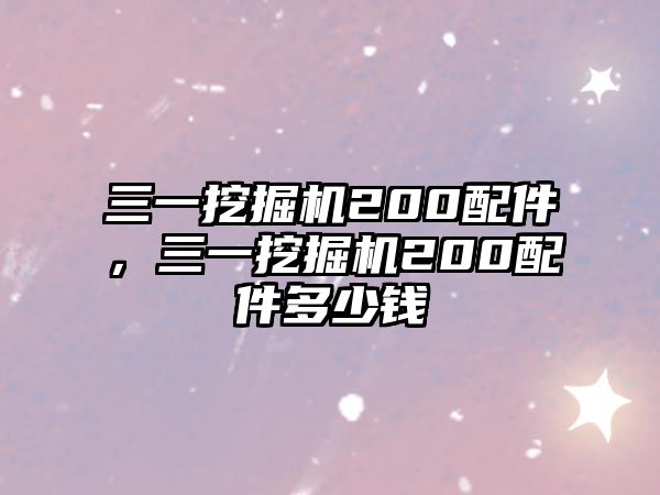 三一挖掘機200配件，三一挖掘機200配件多少錢