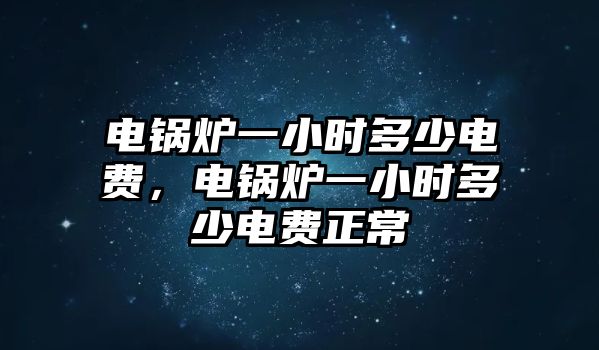 電鍋爐一小時多少電費，電鍋爐一小時多少電費正常