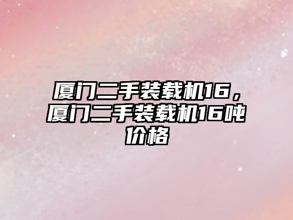 廈門二手裝載機16，廈門二手裝載機16噸價格