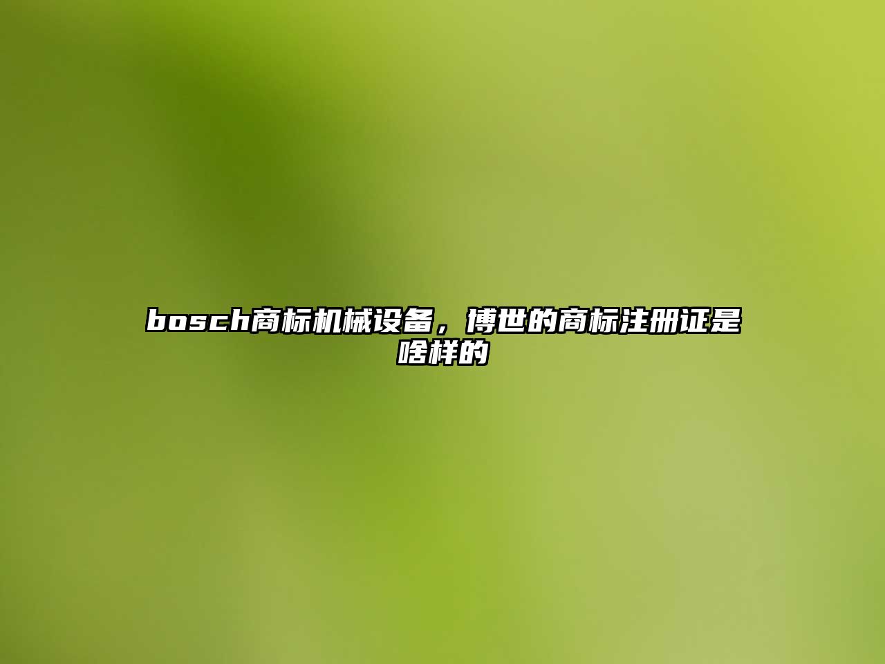 bosch商標機械設備，博世的商標注冊證是啥樣的