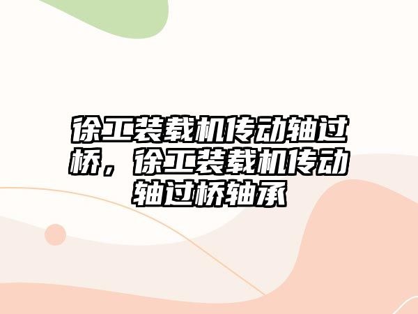 徐工裝載機傳動軸過橋，徐工裝載機傳動軸過橋軸承