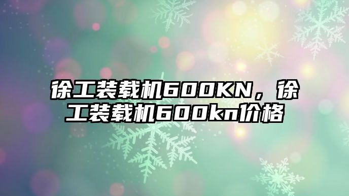 徐工裝載機600KN，徐工裝載機600kn價格