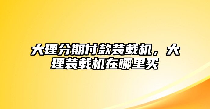 大理分期付款裝載機(jī)，大理裝載機(jī)在哪里買(mǎi)