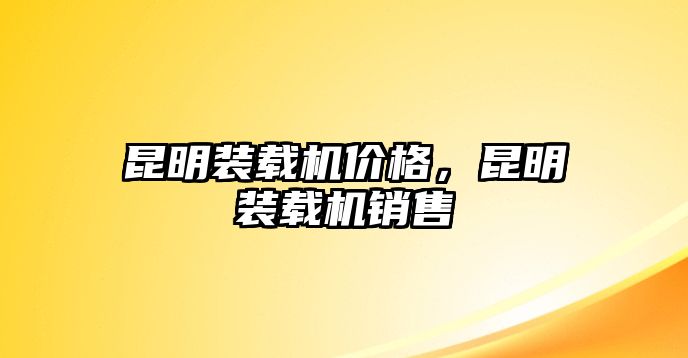 昆明裝載機價格，昆明裝載機銷售