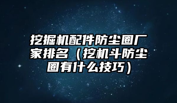 挖掘機配件防塵圈廠家排名（挖機斗防塵圈有什么技巧）