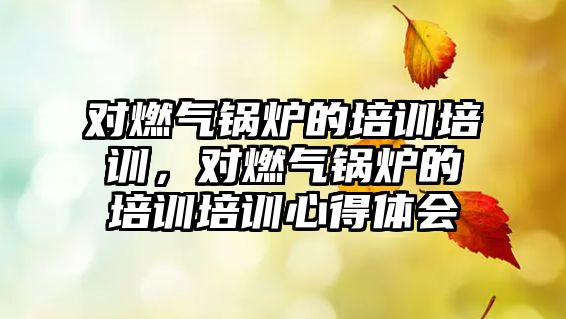 對燃氣鍋爐的培訓培訓，對燃氣鍋爐的培訓培訓心得體會