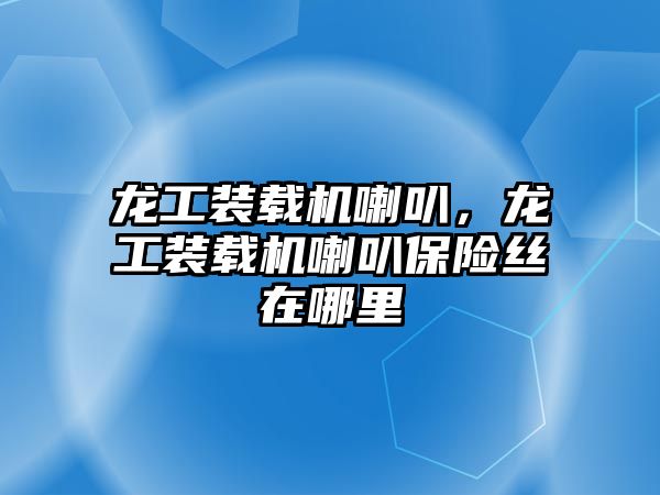 龍工裝載機喇叭，龍工裝載機喇叭保險絲在哪里