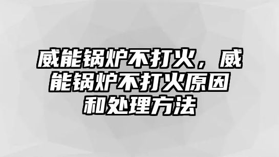 威能鍋爐不打火，威能鍋爐不打火原因和處理方法