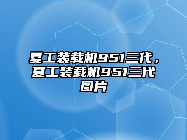 夏工裝載機(jī)951三代，夏工裝載機(jī)951三代圖片