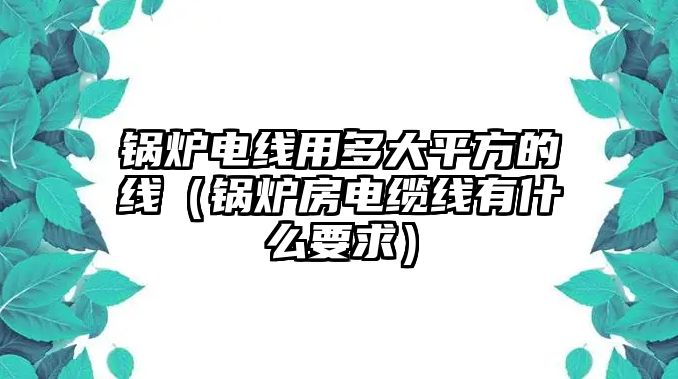 鍋爐電線用多大平方的線（鍋爐房電纜線有什么要求）