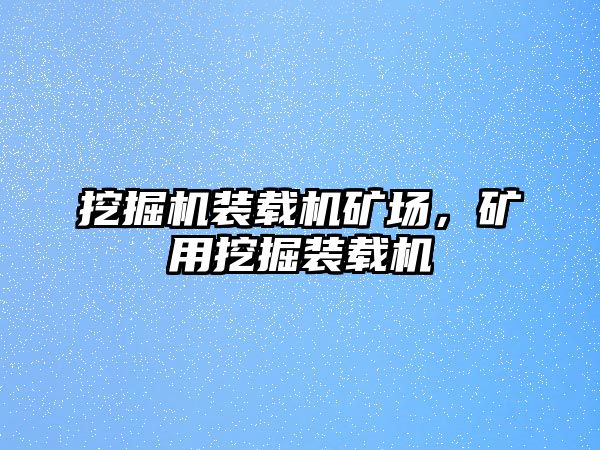 挖掘機裝載機礦場，礦用挖掘裝載機