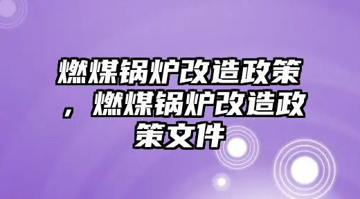 燃煤鍋爐改造政策，燃煤鍋爐改造政策文件