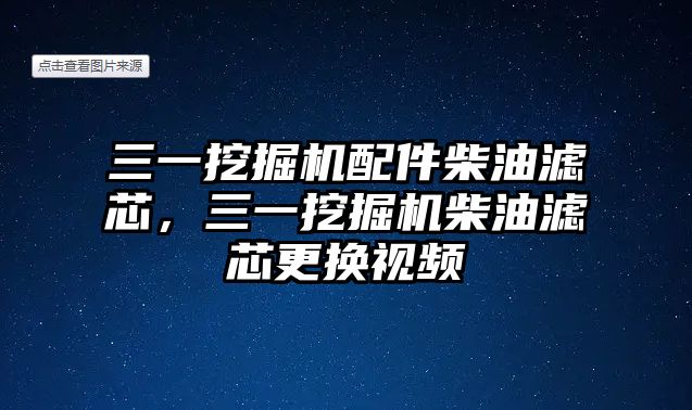 三一挖掘機配件柴油濾芯，三一挖掘機柴油濾芯更換視頻