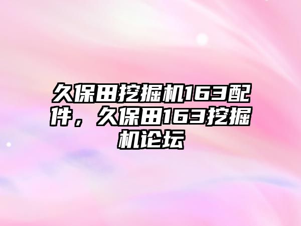 久保田挖掘機163配件，久保田163挖掘機論壇