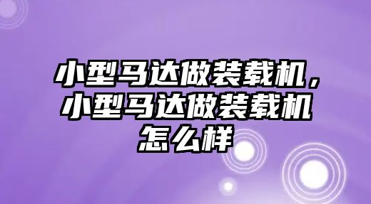 小型馬達做裝載機，小型馬達做裝載機怎么樣